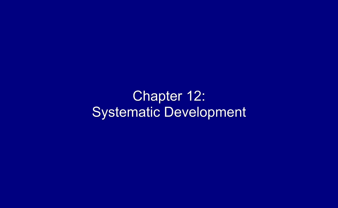 Systematic Development